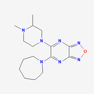 molecular formula C16H25N7O B6024930 5-(1-azepanyl)-6-(3,4-dimethyl-1-piperazinyl)[1,2,5]oxadiazolo[3,4-b]pyrazine 