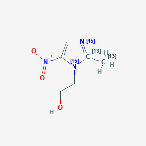 molecular formula C6H9N3O3 B602499 Metronidazole-13C2,15N2 CAS No. 1173020-03-5