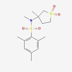 molecular formula C15H23NO4S2 B6025001 N,2,4,6-tetramethyl-N-(3-methyl-1,1-dioxothiolan-3-yl)benzenesulfonamide 