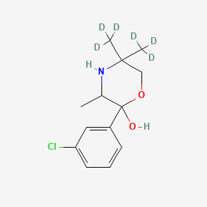 molecular formula C13H12D6ClNO2 B602591 Bupropion morpholinol D6 CAS No. 1216893-18-3