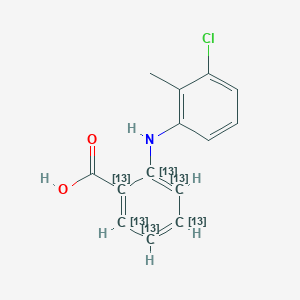 molecular formula 13C6C8H12ClNO2 B602594 6-(3-chloro-2-methylanilino)(1,2,3,4,5,6-13C6)cyclohexa-1,3,5-triene-1-carboxylic acid CAS No. 1420043-61-3