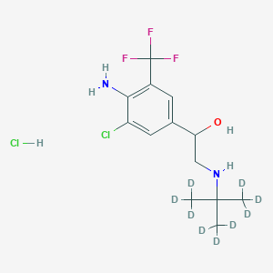 molecular formula C13D9H9ClF3N2O·HCl B602607 1-[4-Amino-3-chloro-5-(trifluoromethyl)phenyl]-2-[[1,1,1,3,3,3-hexadeuterio-2-(trideuteriomethyl)propan-2-yl]amino]ethanol;hydrochloride CAS No. 1353867-83-0