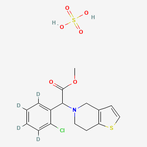 molecular formula C16H14ClNO6S2D4 B602610 rac Clopidogrel-d4 Hydrogen Sulfate CAS No. 1219274-96-0