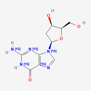 B602653 2-(15N)Azanyl-9-[(2R,4R,5R)-4-hydroxy-5-(hydroxymethyl)oxolan-2-yl]-1H-purin-6-one CAS No. 686353-29-7