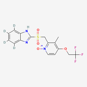 molecular formula C18H10D4F3N3O4S B602664 Lansoprazole-d4 Sulfone N-Oxide CAS No. 1190009-70-1