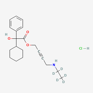molecular formula C20H22NO3D5·HCl B602694 4-(1,1,2,2,2-Pentadeuterioethylamino)but-2-ynyl 2-cyclohexyl-2-hydroxy-2-phenylacetate;hydrochloride CAS No. 1173018-49-9