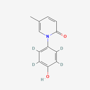 molecular formula C12H7NO2CD4 B602705 N-(4-Hydroxyphenyl)-5-methyl-2-1H-pyridone-d4 CAS No. 1188263-50-4