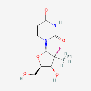 molecular formula C9[13C]H10D3FN2O5 B602730 1-[(2R,3R,4R,5R)-3-fluoro-4-hydroxy-5-(hydroxymethyl)-3-(trideuterio(113C)methyl)oxolan-2-yl]-1,3-diazinane-2,4-dione CAS No. 1256490-42-2