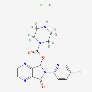 molecular formula C16H8Cl2N6O3D8 B602763 N-Desmethyl Zopiclone-d8 Hydrochloride CAS No. 1189719-74-1
