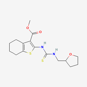 molecular formula C16H22N2O3S2 B6028118 Methyl 2-{[(tetrahydrofuran-2-ylmethyl)carbamothioyl]amino}-4,5,6,7-tetrahydro-1-benzothiophene-3-carboxylate 