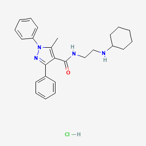 molecular formula C25H31ClN4O B6028180 N-[2-(cyclohexylamino)ethyl]-5-methyl-1,3-diphenylpyrazole-4-carboxamide;hydrochloride 