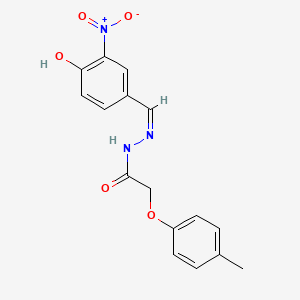 molecular formula C16H15N3O5 B6028188 N-[(Z)-(4-hydroxy-3-nitrophenyl)methylideneamino]-2-(4-methylphenoxy)acetamide 