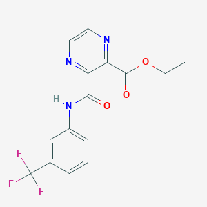 molecular formula C15H12F3N3O3 B6028197 Ethyl 3-{[3-(trifluoromethyl)anilino]carbonyl}-2-pyrazinecarboxylate 