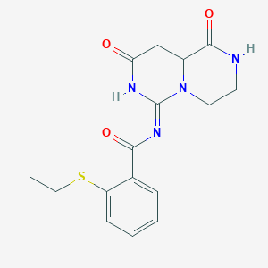 molecular formula C16H18N4O3S B6028211 N-(1,8-dioxo-1,3,4,8,9,9a-hexahydro-2H-pyrazino[1,2-c]pyrimidin-6-yl)-2-(ethylsulfanyl)benzamide 