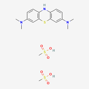 molecular formula C18H27N3O6S3 B602833 Hydromethylthionine Mesylate CAS No. 1236208-20-0