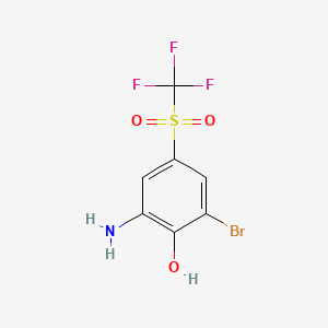 molecular formula C7H5BrF3NO3S B602837 2-Amino-6-bromo-4-[(trifluoromethyl)sulphonyl]phenol CAS No. 1440535-13-6