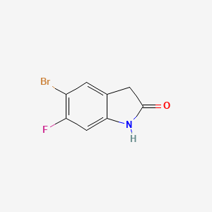 molecular formula C8H5BrFNO B602840 5-bromo-6-fluoro-2,3-dihydro-1H-indol-2-one CAS No. 944805-66-7