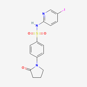 molecular formula C15H14IN3O3S B6028438 N-(5-IODOPYRIDIN-2-YL)-4-(2-OXOPYRROLIDIN-1-YL)BENZENE-1-SULFONAMIDE 
