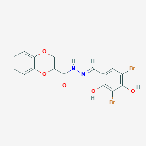 molecular formula C16H12Br2N2O5 B6028514 N'-[(E)-(3,5-dibromo-2,4-dihydroxyphenyl)methylidene]-2,3-dihydro-1,4-benzodioxine-2-carbohydrazide 