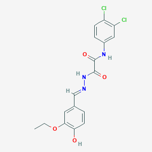 molecular formula C17H15Cl2N3O4 B6028525 N-(3,4-dichlorophenyl)-2-[(2E)-2-(3-ethoxy-4-hydroxybenzylidene)hydrazinyl]-2-oxoacetamide 