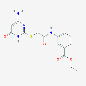 molecular formula C15H16N4O4S B6028677 ethyl 3-[[2-[(4-amino-6-oxo-1H-pyrimidin-2-yl)sulfanyl]acetyl]amino]benzoate 