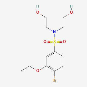 molecular formula C12H18BrNO5S B602887 Bis(2-hydroxyethyl)[(4-bromo-3-ethoxyphenyl)sulfonyl]amine CAS No. 1206105-65-8