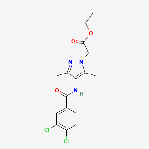 molecular formula C16H17Cl2N3O3 B6029096 ETHYL 2-{4-[(3,4-DICHLOROBENZOYL)AMINO]-3,5-DIMETHYL-1H-PYRAZOL-1-YL}ACETATE 