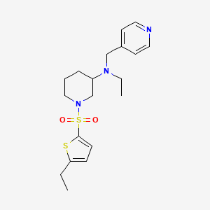 molecular formula C19H27N3O2S2 B6029147 N-ethyl-1-(5-ethylthiophen-2-yl)sulfonyl-N-(pyridin-4-ylmethyl)piperidin-3-amine 