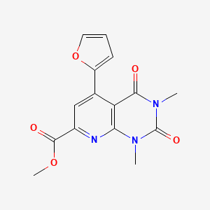 molecular formula C15H13N3O5 B6029207 METHYL 5-(FURAN-2-YL)-1,3-DIMETHYL-2,4-DIOXO-1H,2H,3H,4H-PYRIDO[2,3-D]PYRIMIDINE-7-CARBOXYLATE 
