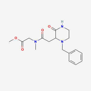 molecular formula C17H23N3O4 B6029267 Methyl 2-[[2-(1-benzyl-3-oxopiperazin-2-yl)acetyl]-methylamino]acetate 