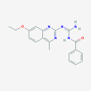 molecular formula C19H19N5O2 B6029344 N-[(E)-AMINO[(7-ETHOXY-4-METHYLQUINAZOLIN-2-YL)AMINO]METHYLIDENE]BENZAMIDE 