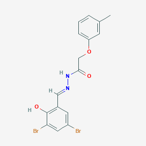 molecular formula C16H14Br2N2O3 B6029365 N-[(E)-(3,5-dibromo-2-hydroxyphenyl)methylideneamino]-2-(3-methylphenoxy)acetamide 