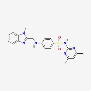 molecular formula C21H22N6O2S B6029601 N-(4,6-dimethylpyrimidin-2-yl)-4-[(1-methylbenzimidazol-2-yl)methylamino]benzenesulfonamide 