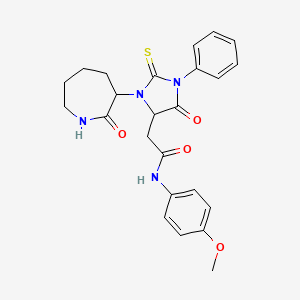 molecular formula C24H26N4O4S B6029814 N-(4-methoxyphenyl)-2-[5-oxo-3-(2-oxoazepan-3-yl)-1-phenyl-2-sulfanylideneimidazolidin-4-yl]acetamide 