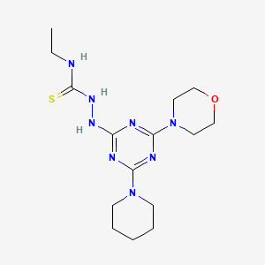 molecular formula C15H26N8OS B6029937 N-ethyl-2-[4-(morpholin-4-yl)-6-(piperidin-1-yl)-1,3,5-triazin-2-yl]hydrazinecarbothioamide 