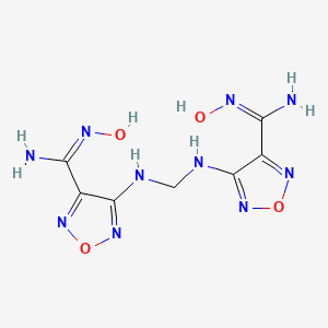 molecular formula C7H10N10O4 B6029959 N'-hydroxy-4-[[[4-[(E)-N'-hydroxycarbamimidoyl]-1,2,5-oxadiazol-3-yl]amino]methylamino]-1,2,5-oxadiazole-3-carboximidamide 