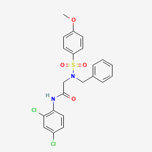 molecular formula C22H20Cl2N2O4S B6030111 N~2~-benzyl-N-(2,4-dichlorophenyl)-N~2~-[(4-methoxyphenyl)sulfonyl]glycinamide 