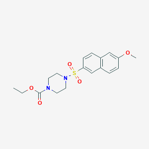molecular formula C18H22N2O5S B603028 Ethyl 4-[(6-methoxy-2-naphthyl)sulfonyl]piperazinecarboxylate CAS No. 1206108-28-2