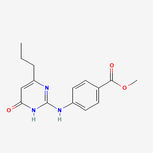 molecular formula C15H17N3O3 B6030412 methyl 4-[(6-oxo-4-propyl-1H-pyrimidin-2-yl)amino]benzoate 