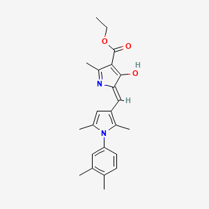 molecular formula C23H26N2O3 B6030473 ethyl (5Z)-5-{[1-(3,4-dimethylphenyl)-2,5-dimethyl-1H-pyrrol-3-yl]methylidene}-2-methyl-4-oxo-4,5-dihydro-1H-pyrrole-3-carboxylate CAS No. 6189-19-1