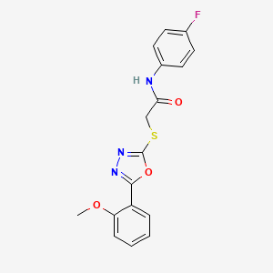 molecular formula C17H14FN3O3S B6030482 N-(4-fluorophenyl)-2-{[5-(2-methoxyphenyl)-1,3,4-oxadiazol-2-yl]sulfanyl}acetamide 
