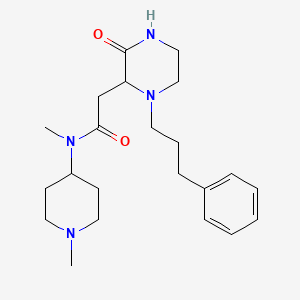 molecular formula C22H34N4O2 B6030568 N-methyl-N-(1-methylpiperidin-4-yl)-2-[3-oxo-1-(3-phenylpropyl)piperazin-2-yl]acetamide 