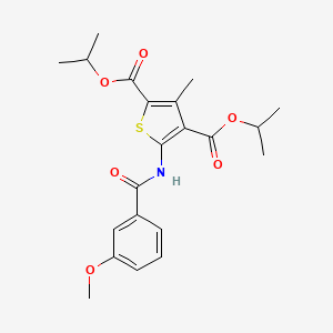 molecular formula C21H25NO6S B6030593 dipropan-2-yl 5-{[(3-methoxyphenyl)carbonyl]amino}-3-methylthiophene-2,4-dicarboxylate CAS No. 6104-88-7