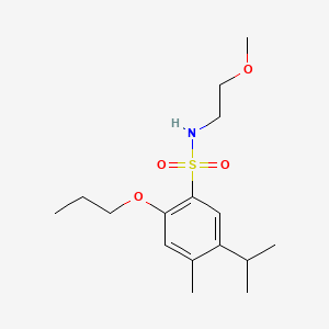 molecular formula C16H27NO4S B603061 N-(2-methoxyethyl)-4-methyl-5-(propan-2-yl)-2-propoxybenzene-1-sulfonamide CAS No. 1374680-58-6