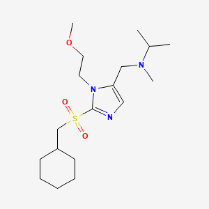 molecular formula C18H33N3O3S B6030616 N-[[2-(cyclohexylmethylsulfonyl)-3-(2-methoxyethyl)imidazol-4-yl]methyl]-N-methylpropan-2-amine 