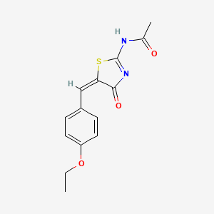 molecular formula C14H14N2O3S B6030644 N-[(5E)-5-[(4-ethoxyphenyl)methylidene]-4-oxo-1,3-thiazol-2-yl]acetamide 