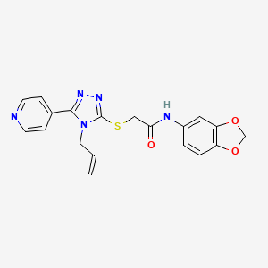 molecular formula C19H17N5O3S B6030728 N-(1,3-benzodioxol-5-yl)-2-{[4-(prop-2-en-1-yl)-5-(pyridin-4-yl)-4H-1,2,4-triazol-3-yl]sulfanyl}acetamide 