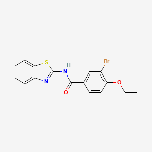 molecular formula C16H13BrN2O2S B6030750 N-(1,3-benzothiazol-2-yl)-3-bromo-4-ethoxybenzamide 