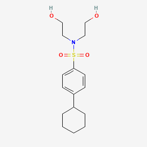 molecular formula C16H25NO4S B603080 Bis(2-hydroxyethyl)[(4-cyclohexylphenyl)sulfonyl]amine CAS No. 1206147-60-5