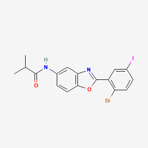 molecular formula C17H14BrIN2O2 B6030841 N-[2-(2-BROMO-5-IODOPHENYL)-13-BENZOXAZOL-5-YL]-2-METHYLPROPANAMIDE 